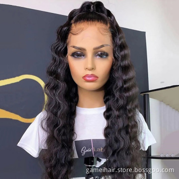 Wholesale Cheap Deep Wave Hd Full Lace Frontal Closure Wig Vendor Natural Virgin Brazilian Human Hair Transparent Lace Front Wig